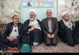 حجت الاسلام سعیدی نماینده ولی فقیه در سپاه د رمراسم ترحیم والده دکتر احمدی نزاد